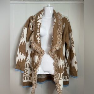 Tan and White Aztec Cardigan